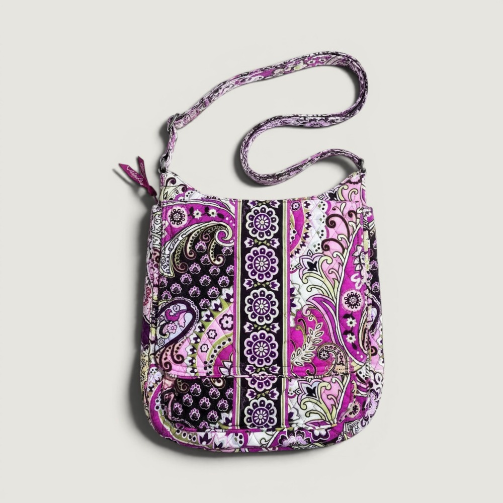 Vera Bradley Crossbody Mailbag Women Very Berry Paisley Retired Quilted Cotton